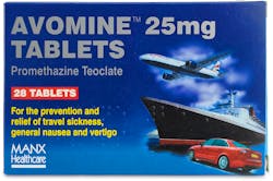 Avomine Travel Sickness Promethazine 25mg 28 Tablets
