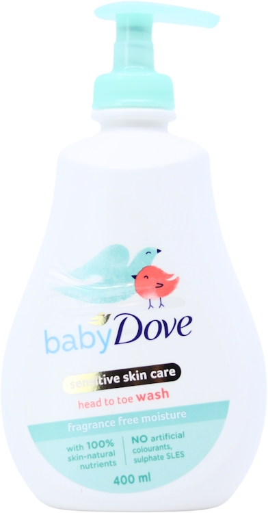 Baby Dove Sensitive Head to Toe Fragrance Free Wash 400ml
