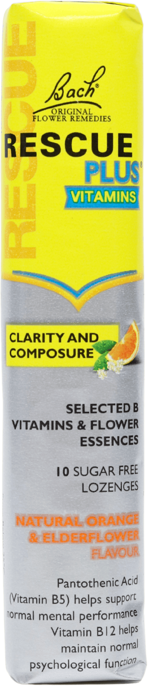 Bach Rescue Plus Vitamins Orange and Elderflower 10 Lozenges