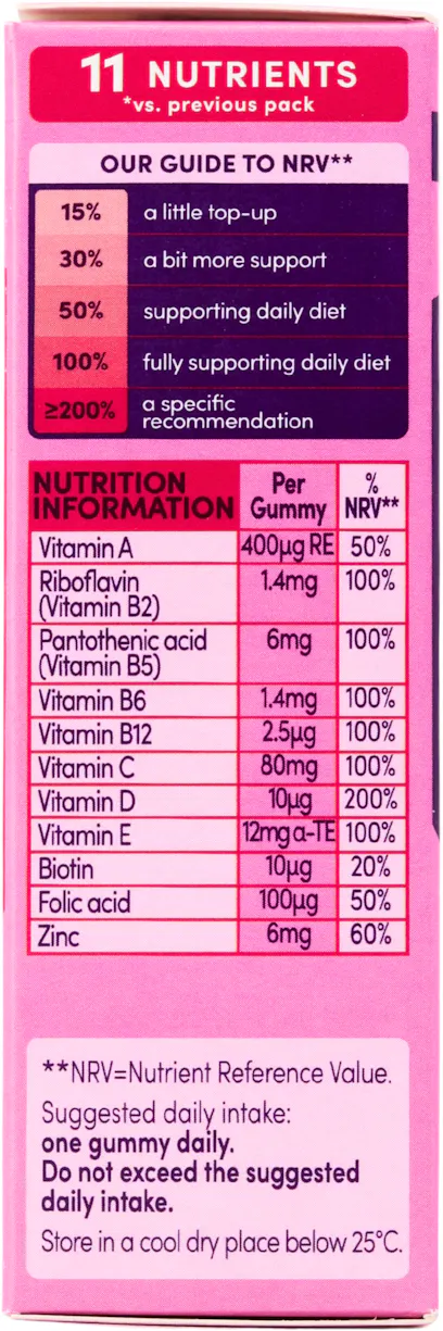 Bassetts Kids Multivitamins 7-11 Years 30 Raspberry Gummies - 2