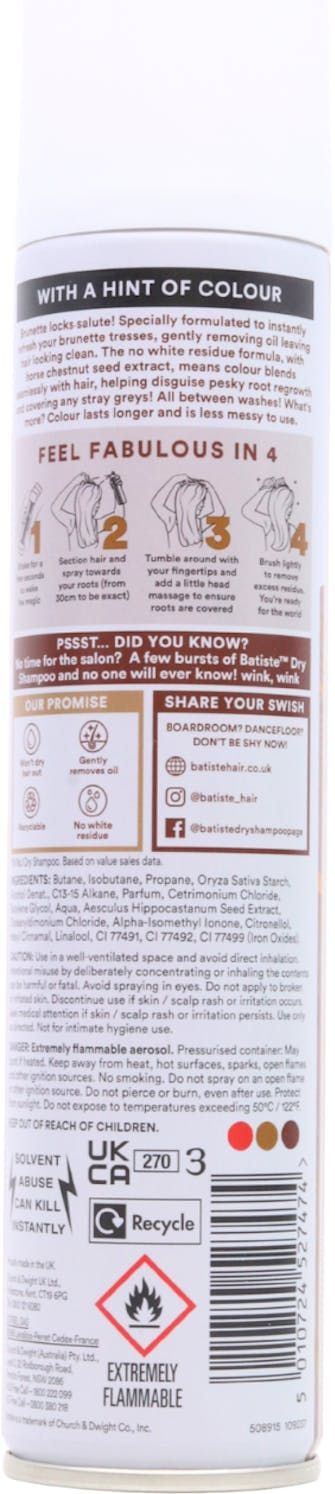 Batiste Dry Shampoo for Brunettes 200ml - 2