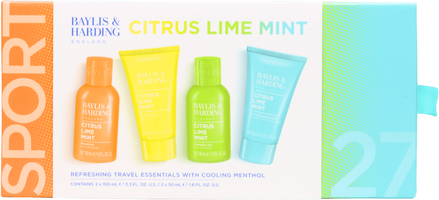 Baylis & Harding Citrus, Lime & Mint Men's Refreshing Travel Essentials 4 Piece Gift Set