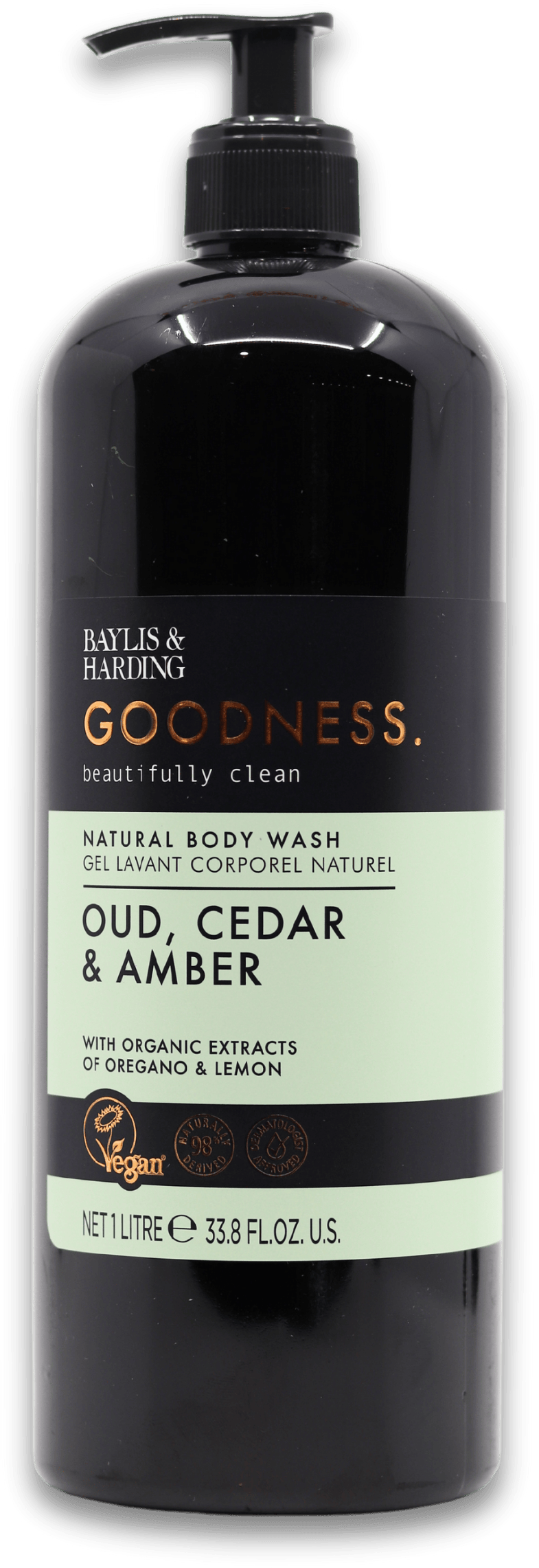 Baylis & Harding Goodness Oud, Cedar & Amber Body Wash 1000ml
