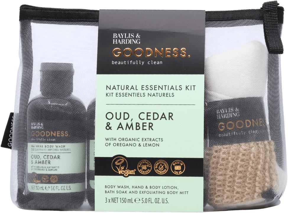 Baylis & Harding Goodness Oud, Cedar & Amber Essentials Gift Set