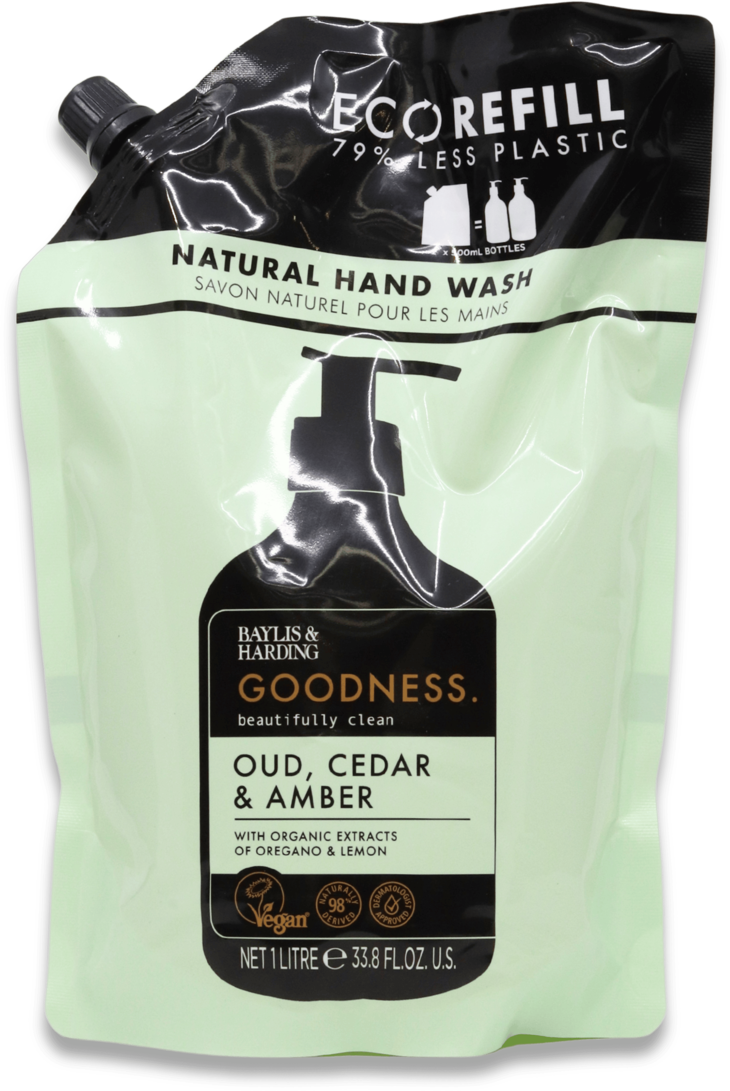 Baylis & Harding Goodness Oud, Cedar & Amber Hand Wash 1L Refill
