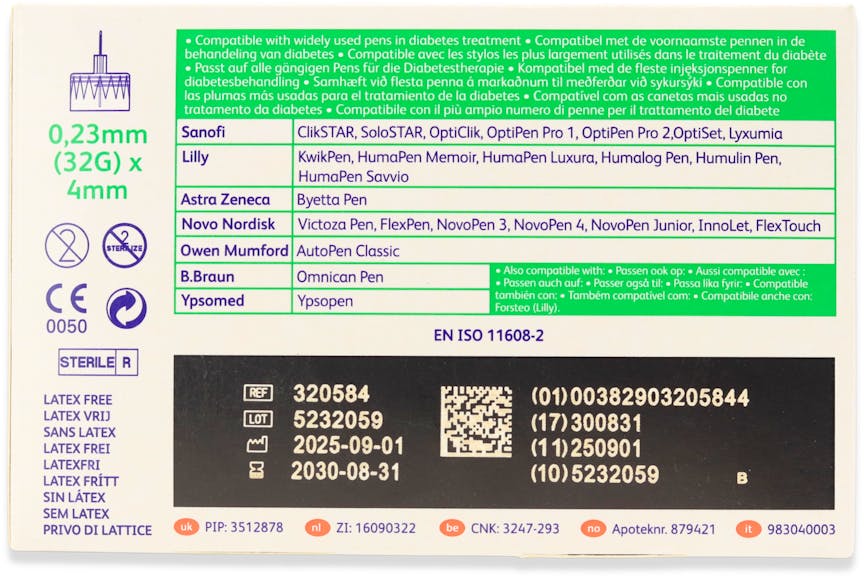 BD Micro-Fine Ultra Pen Needles 32G x 4MM 100 Pack - 2