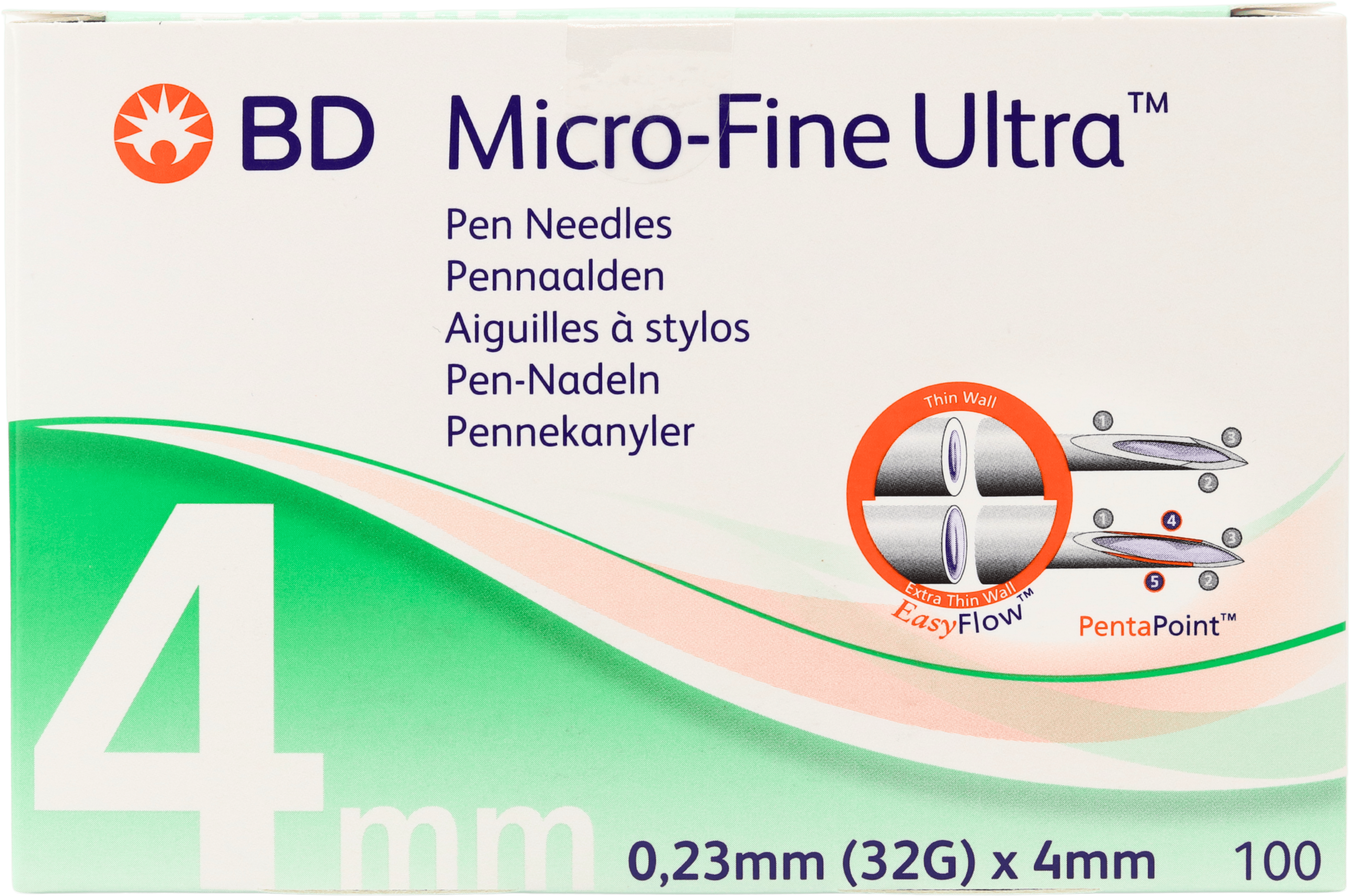 BD Micro-Fine Ultra Pen Needles 32G x 4MM 100 Pack