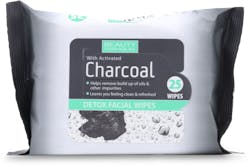 Beauty Formulas Activated Charcoal Detox Facial Wipes 25 pack