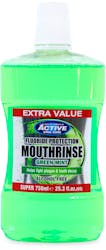 Beauty Formulas Active Mouthwash Green Mint Alcohol Free 750ml