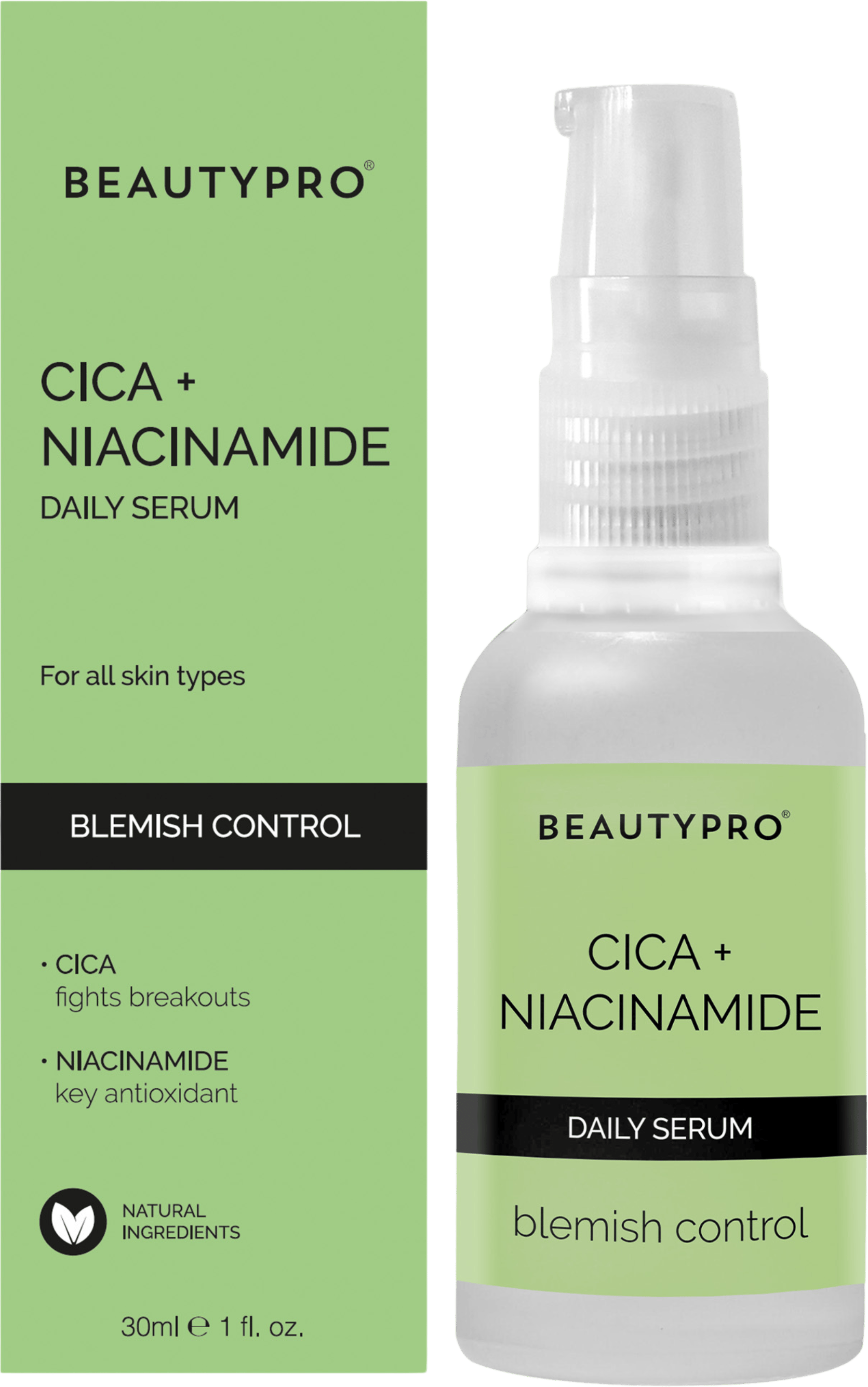 BeautyPro CICA + NIACINAMIDE Blemish Control Daily Serum 30ml