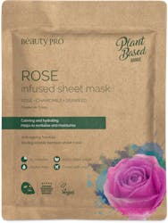 BeautyPro Rose Infused Sheet Mask Rose Chamomile & Seaweed 22ml