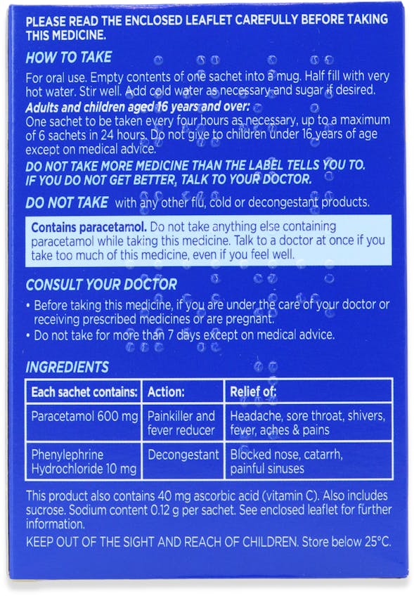 Beechams Cold & Flu Hot Lemon & Honey Sachets 5 Pack - 2