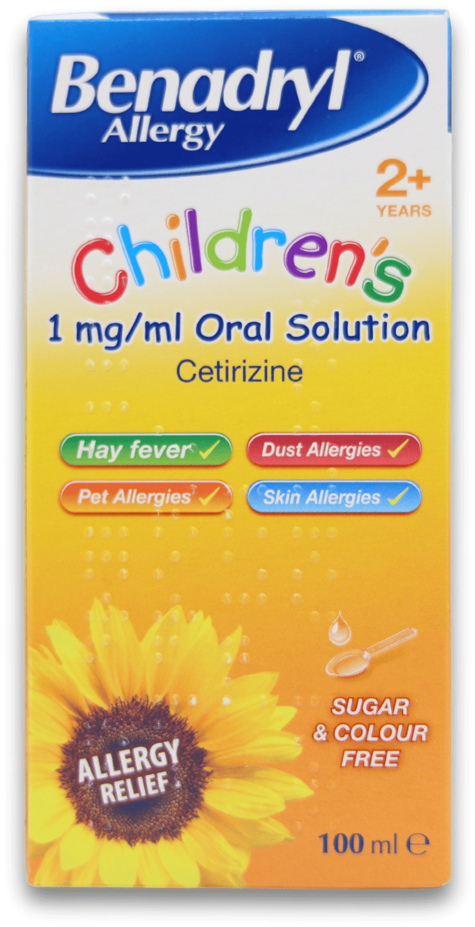 Benadryl Allergy 2+ Children's 1mg/ml Oral Solution 100ml