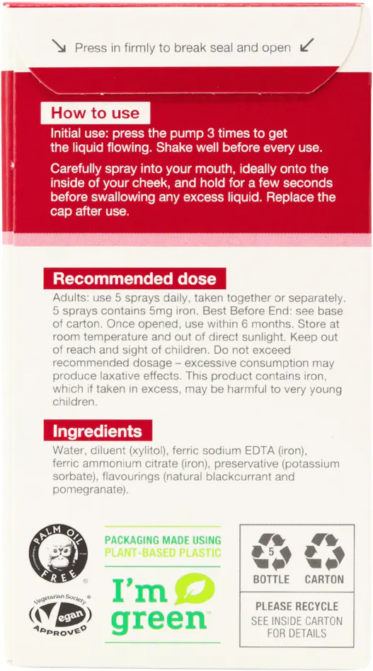 BetterYou Iron Daily Oral Spray 12ml - 2