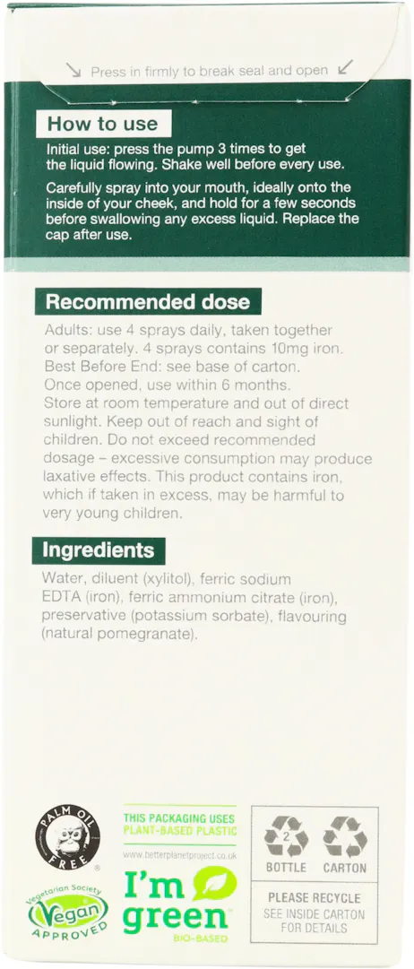 BetterYou Iron 10mg Daily Oral Spray 25ml - 2