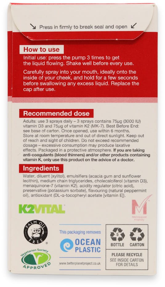 BetterYou Vitamin D + K2 Oral Spray 12ml - 3