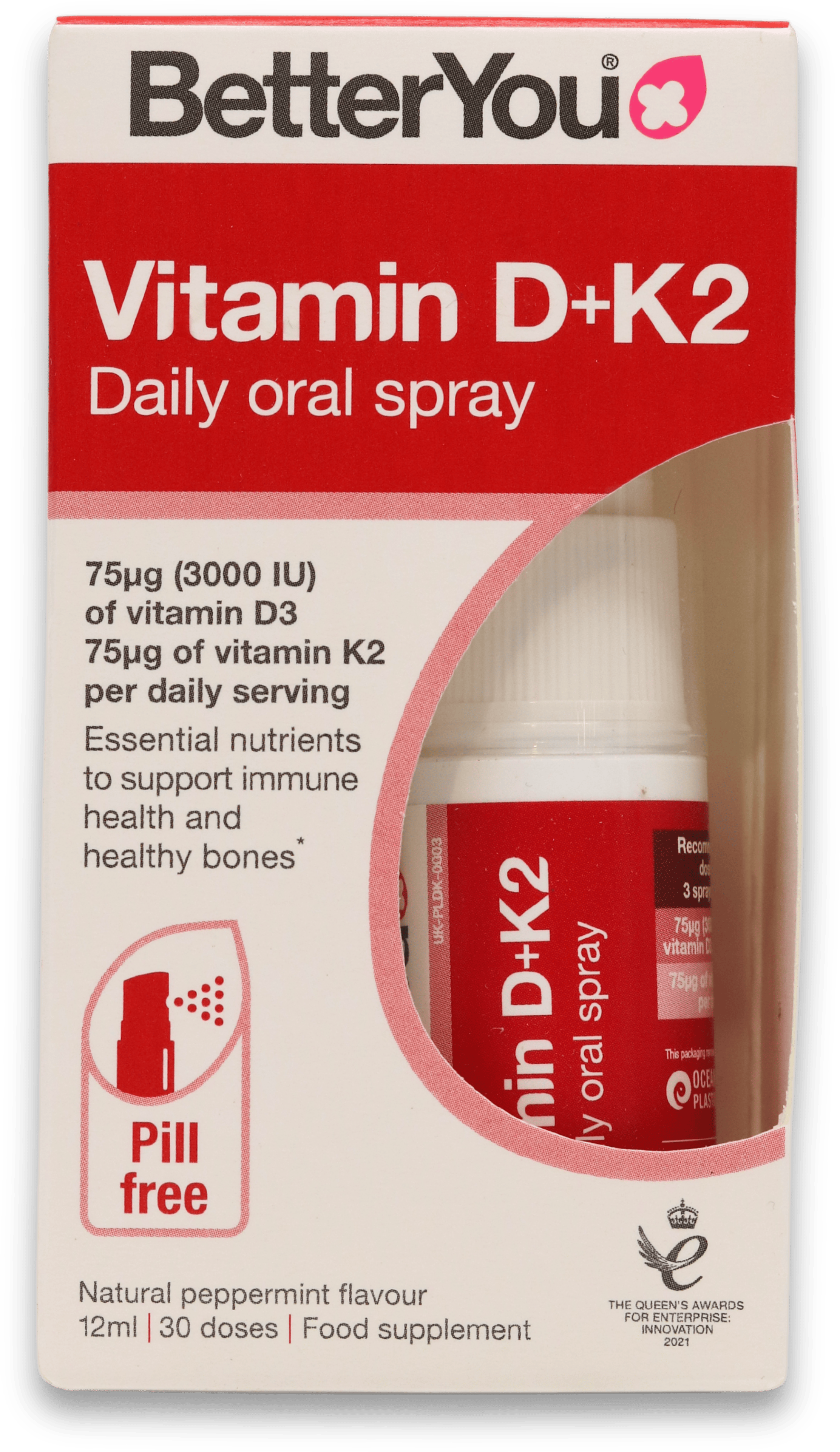 BetterYou Vitamin D + K2 Oral Spray 12ml