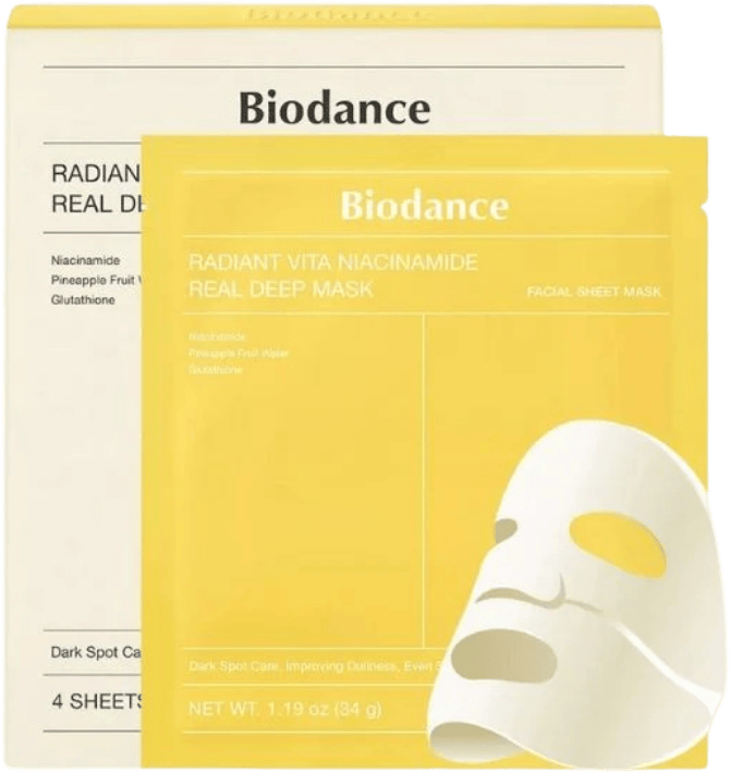 Biodance Radiant Vita Niacinamide Real Deep Sheet Mask 4 x 34g