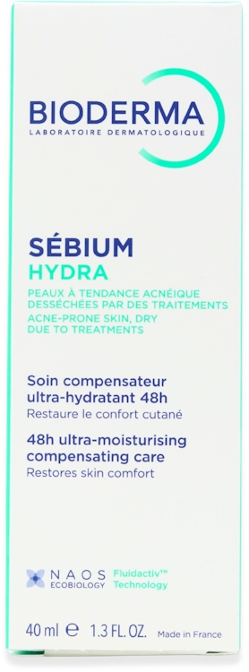 Sebium Hydra Moisturiser for Dry and Sensitive Acne-prone skin undergoing ultra-drying acne treatments 40ml