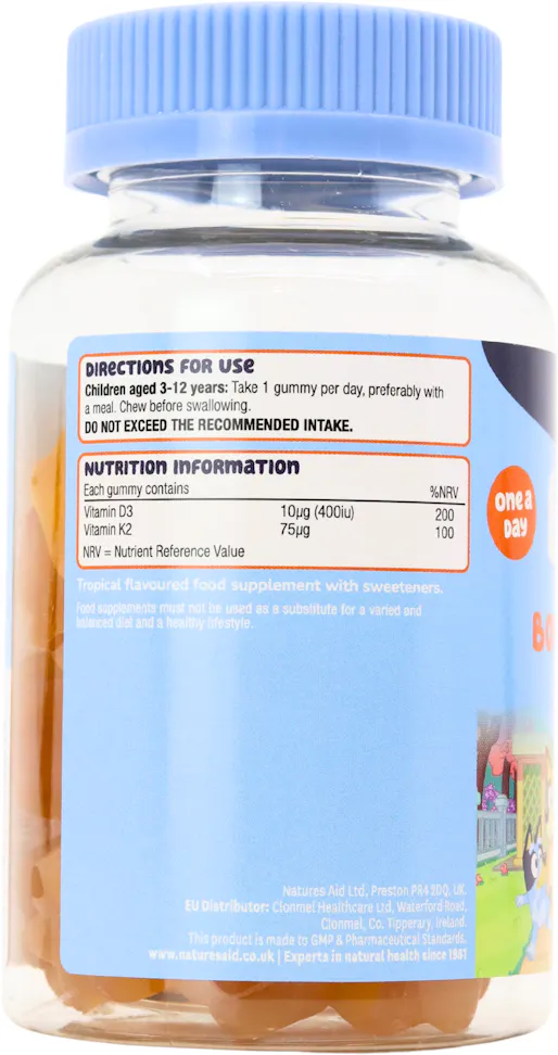 Natures Aid Bluey Bone Support 3-12 Years 30 Tropical Gummies - 2