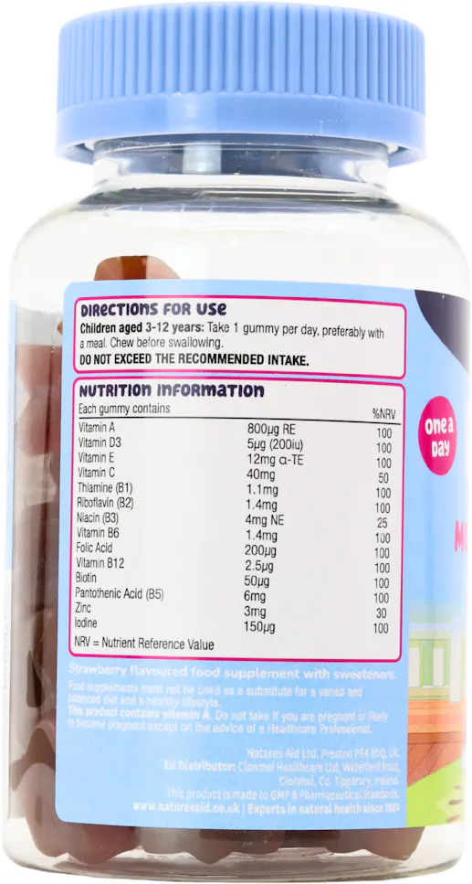 Natures Aid Bluey Multivitamin 3-12 Years 30 Strawberry Gummies - 3