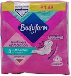 Bodyform Freshness & Protection Ultra Long With Wings Heavy Flow Pack Of 8