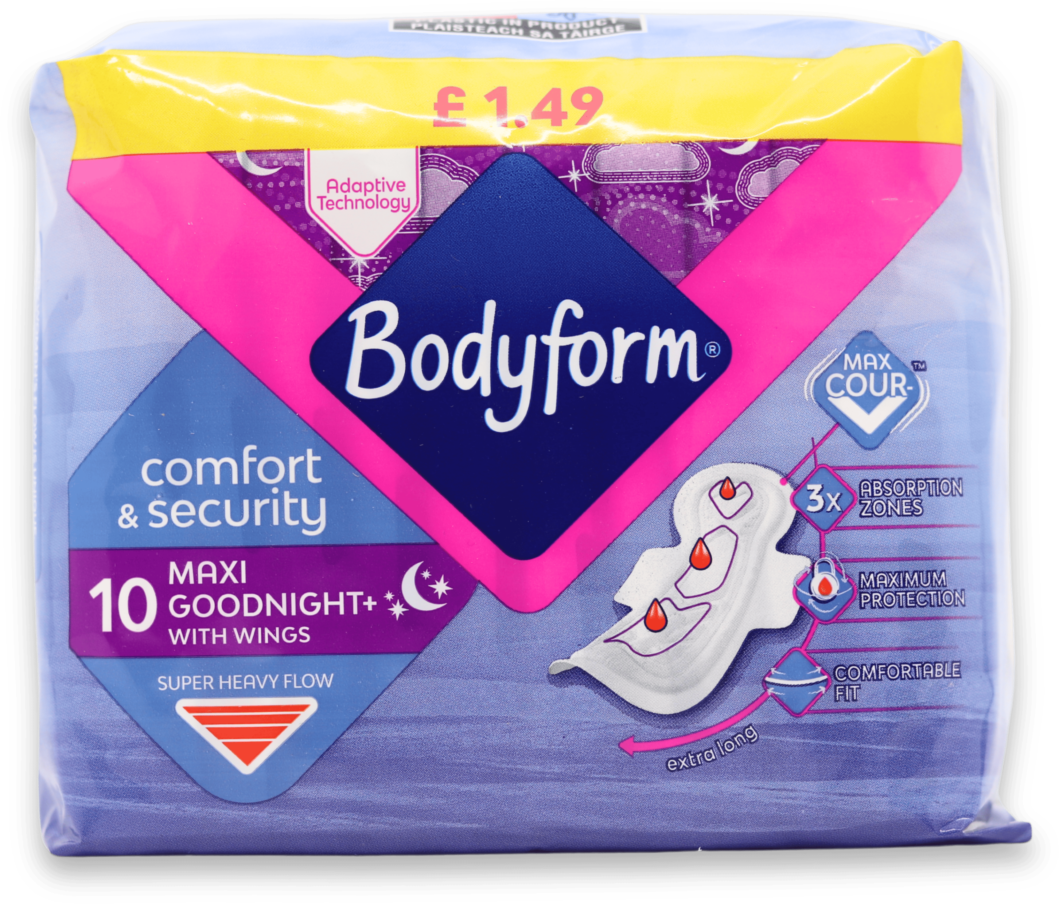 Bodyform Maxi Goodnight Pads with Wings 10 Pack