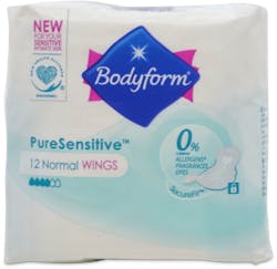 Bodyform Pure Sensitive With Wings Regular Flow 12 Pack