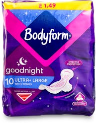 Bodyform Ultra Goodnight with Wings 10 Pack