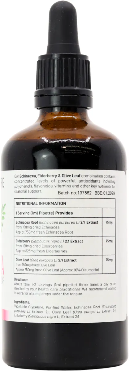 Botanicals For Life Echinacea, Elderberry & Olive Leaf Extract 100ml - 2