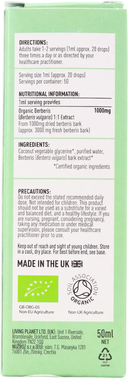 Botanicals For Life Organic Berberis Extract 50ml - 2