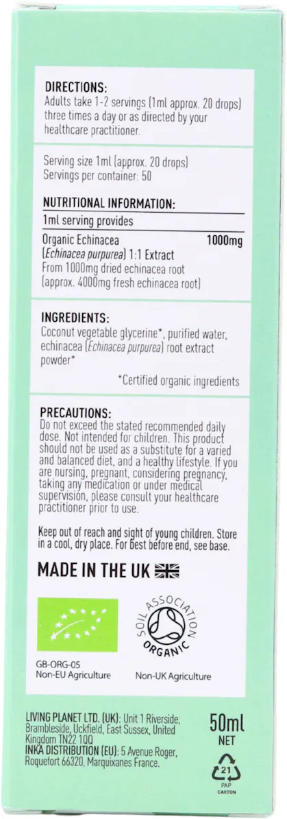 Botanicals For Life Organic Echinacea Extract 50ml - 2