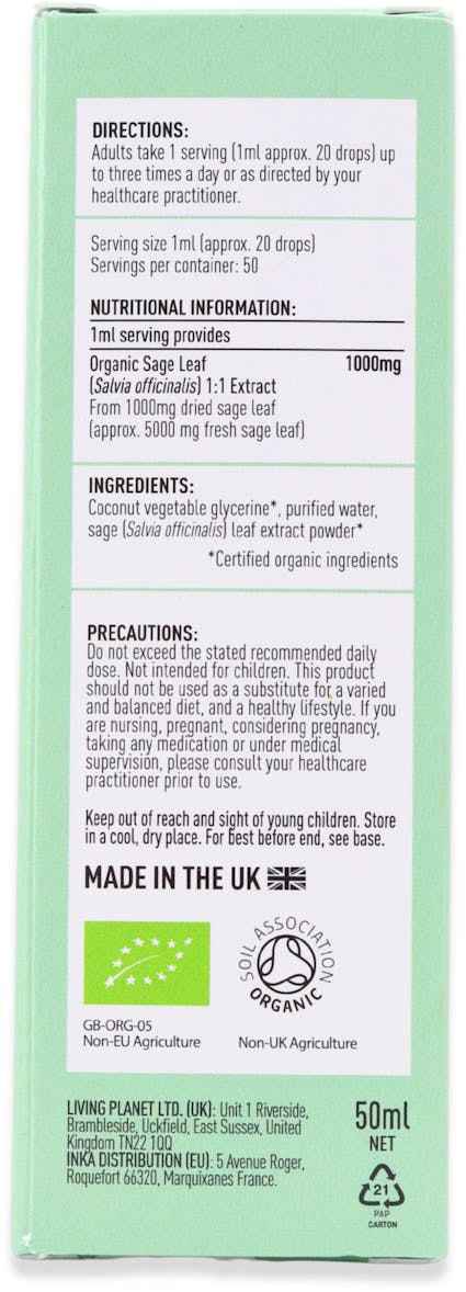 Botanicals For Life Organic Sage Extract 50ml - 2