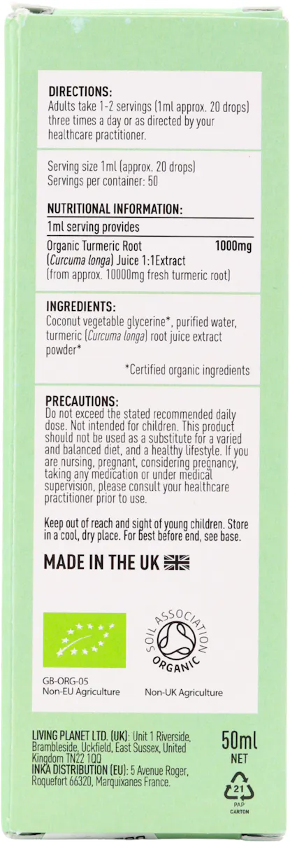 Botanicals For Life Organic Turmeric Root Extract 50ml - 2