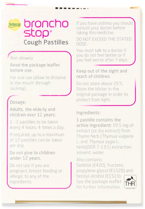 Buttercup Bronchostop 10 Cough Pastilles - 2