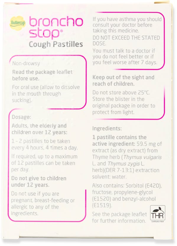 Buttercup Bronchostop 40 Cough Pastilles - 2