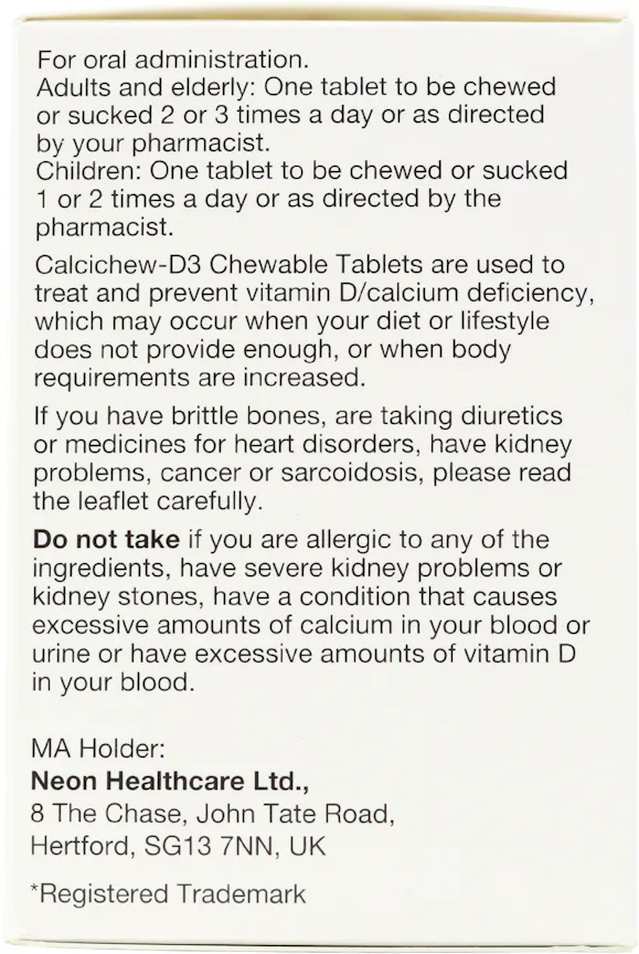 Calcichew D3 100 Chewable Tablets - 2