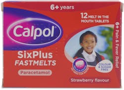 Calpol Six Plus Years Fastmelts Strawberry 12 Tablets