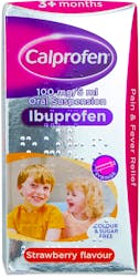 Calprofen Ibuprofen Oral Suspension 3+ Months Strawberry Flavour 100ml