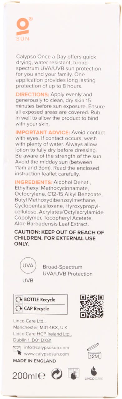 Calypso Once a Day Protection SPF20 200ml - 2