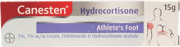 Canesten Hydrocortisone Athletes Foot 1 percent Cream 15g