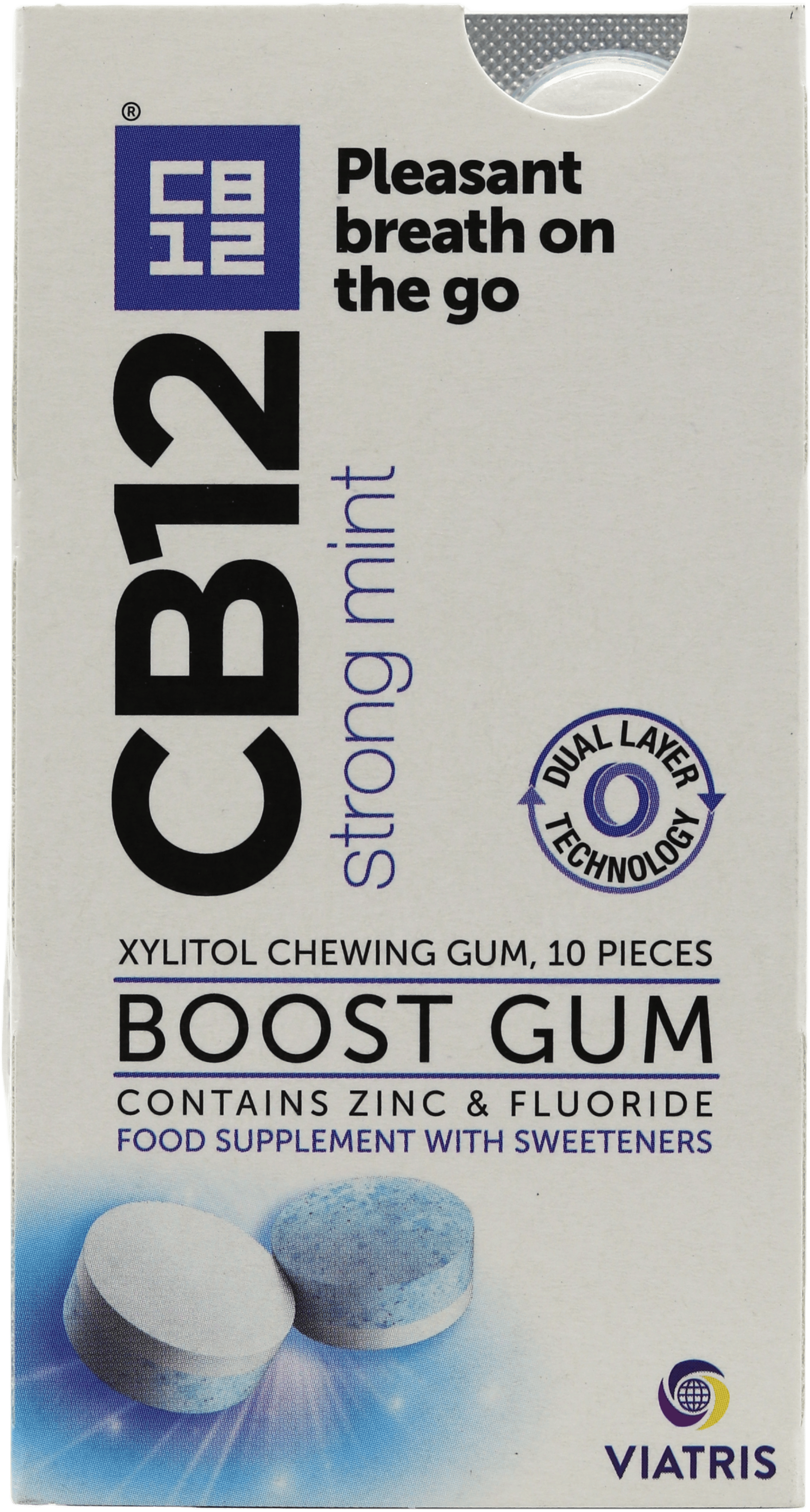 CB12 Boost Sugar Free Mint Gum 10 Pieces