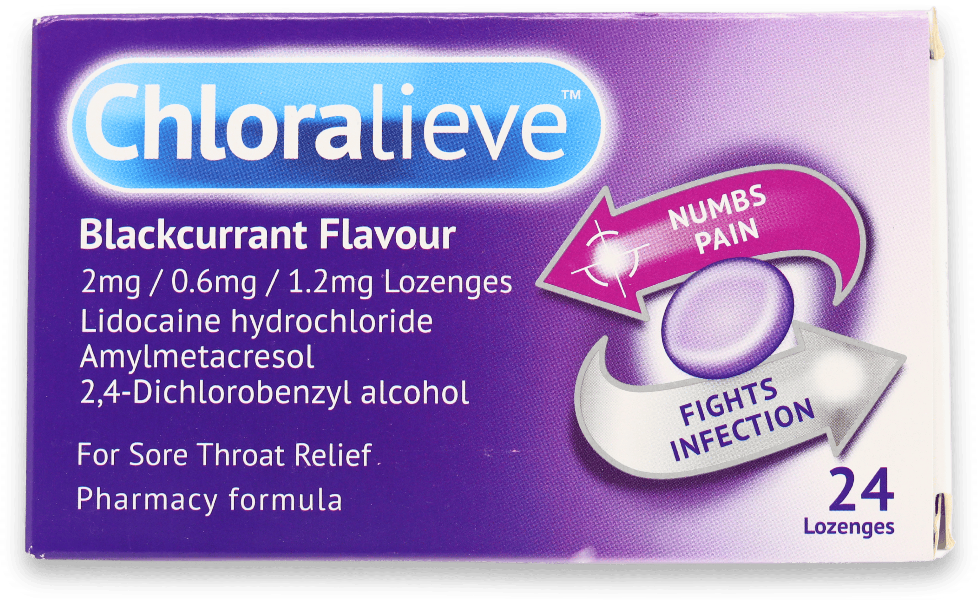 Chloralieve Blackcurrant 24 Lozenges
