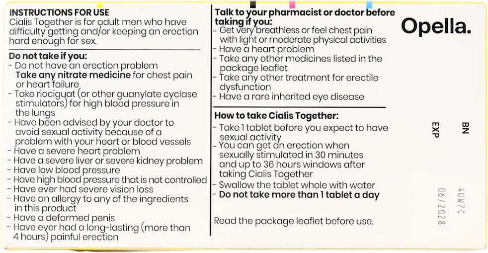 Cialis Together 10mg 4 Tablets - 2