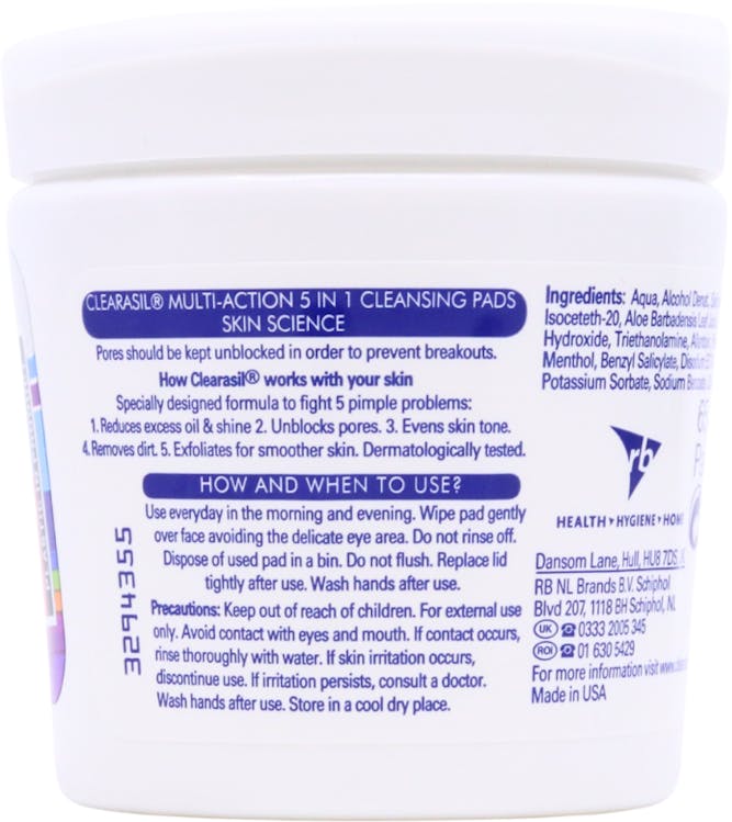Clearasil 5 In 1 Multi-Action Cleansing Pads 65 Pack - 2