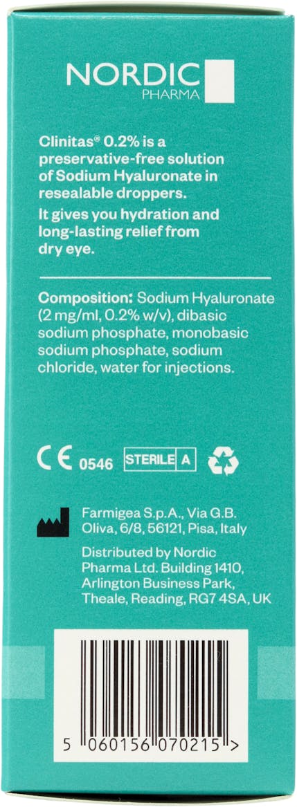 Clinitas 0.2% Lubricant Eye Drops 30 x 0.5ml - 2