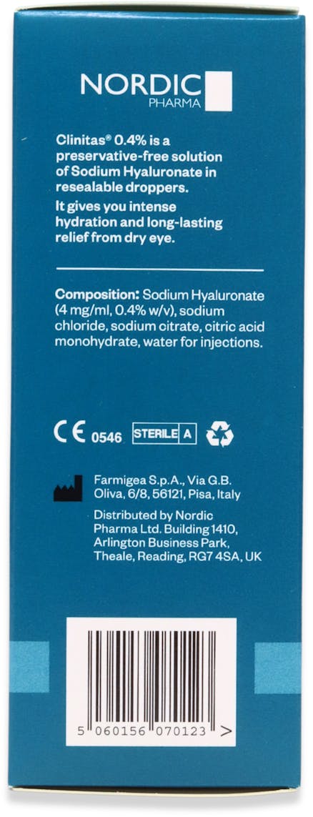 Clinitas 0.4% Perservative Free Eye Drops 30 x 0.5ml - 2