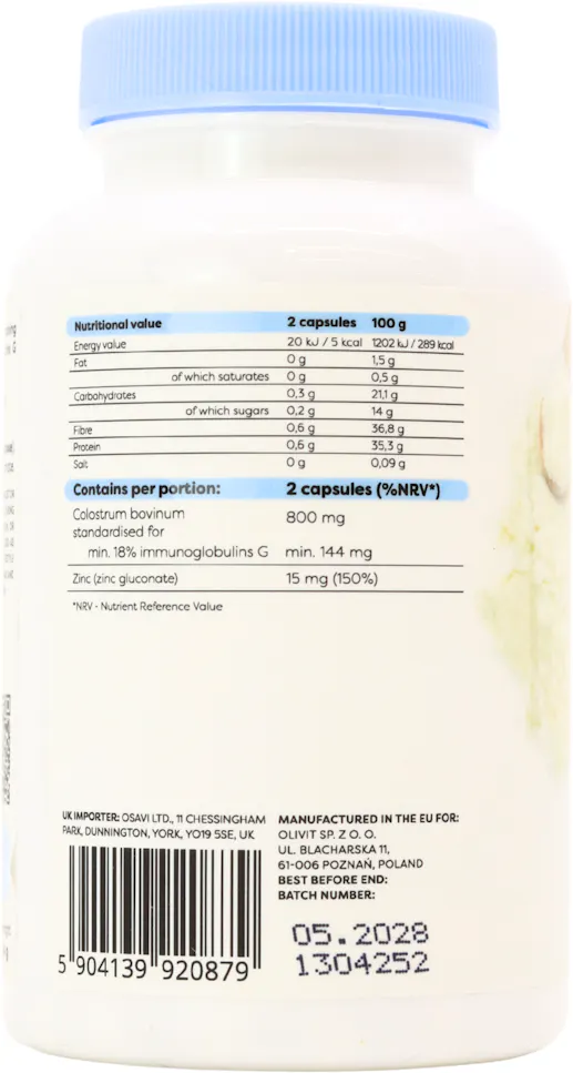 Osavi Colostrum Immuno 800mg 60 Capsules - 3