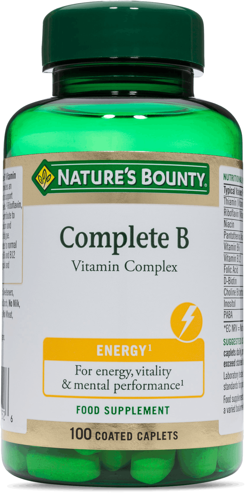 Nature's Bounty Complete B Vitamin Complex 100 Caplets | Medino