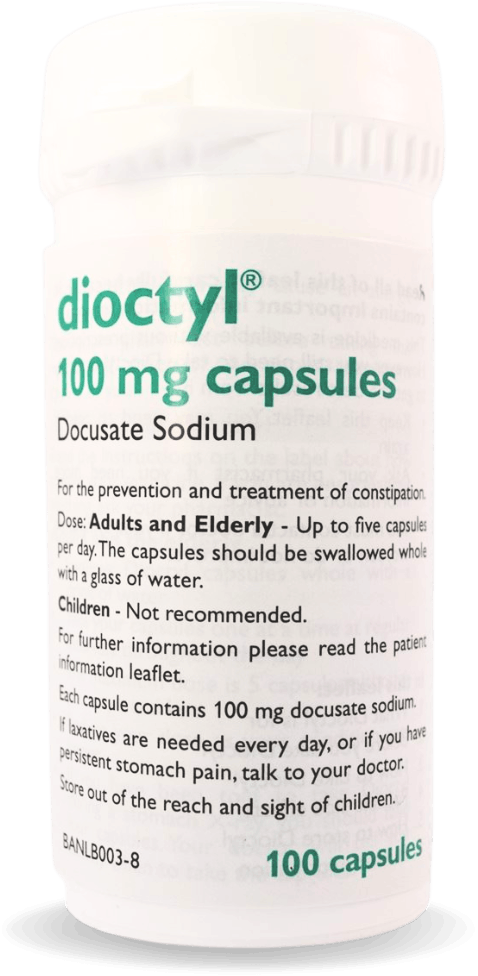 Constipation relief - Dioctyl 100mg 100 Capsules